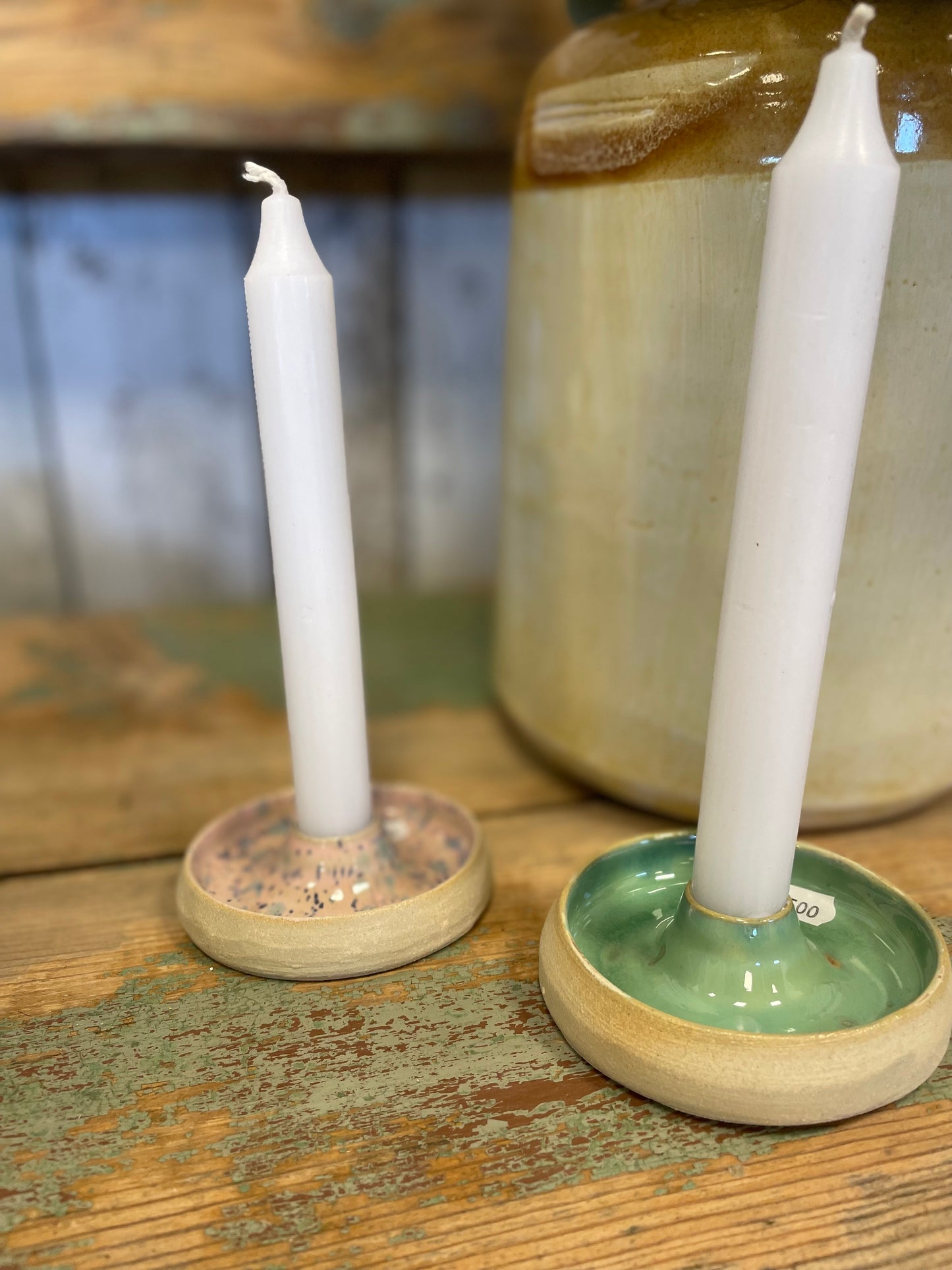 Håndlavet lysestage i keramik - Rosa