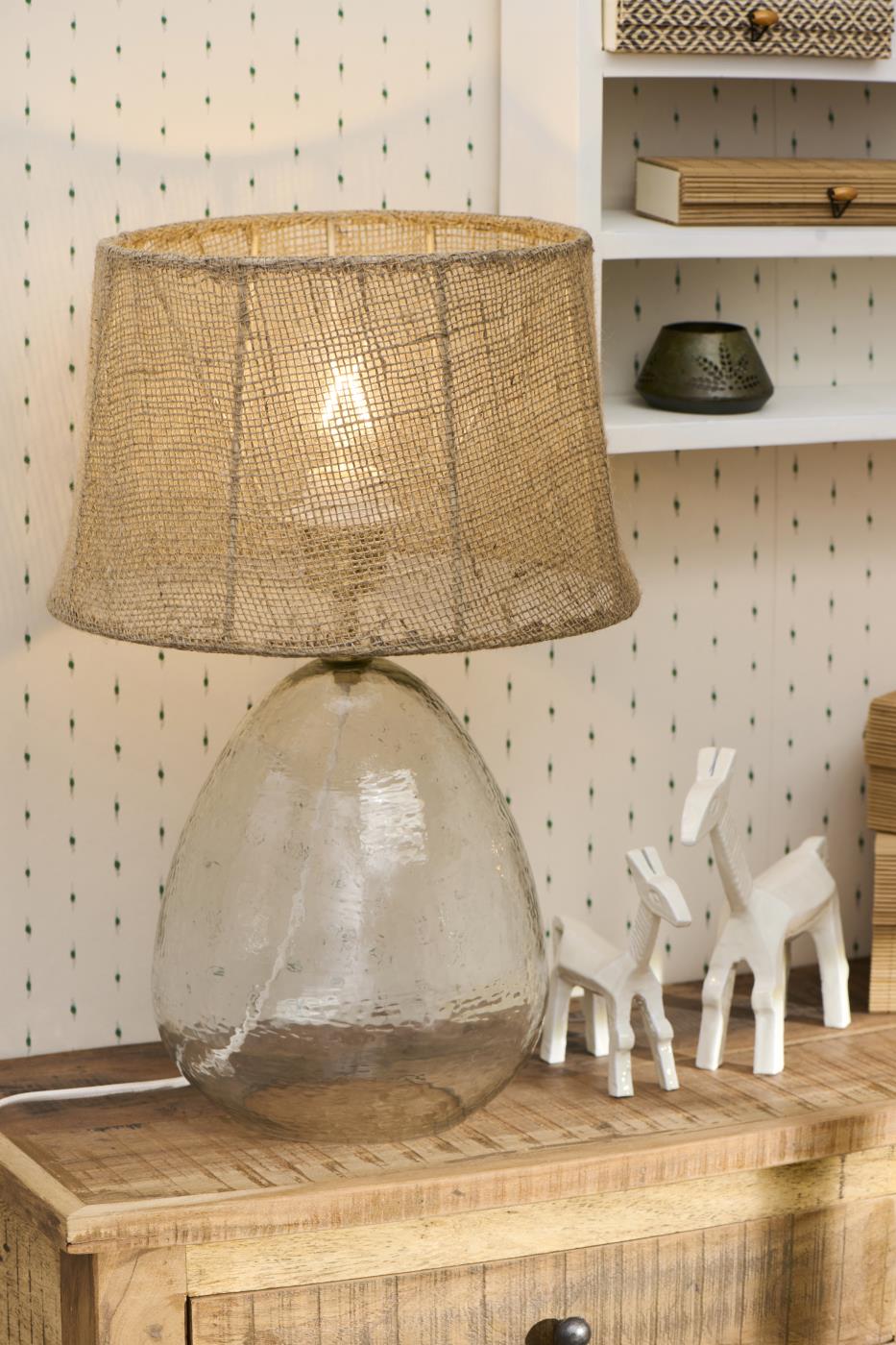Bordlampe med hessianskærm fra Ib Laursen