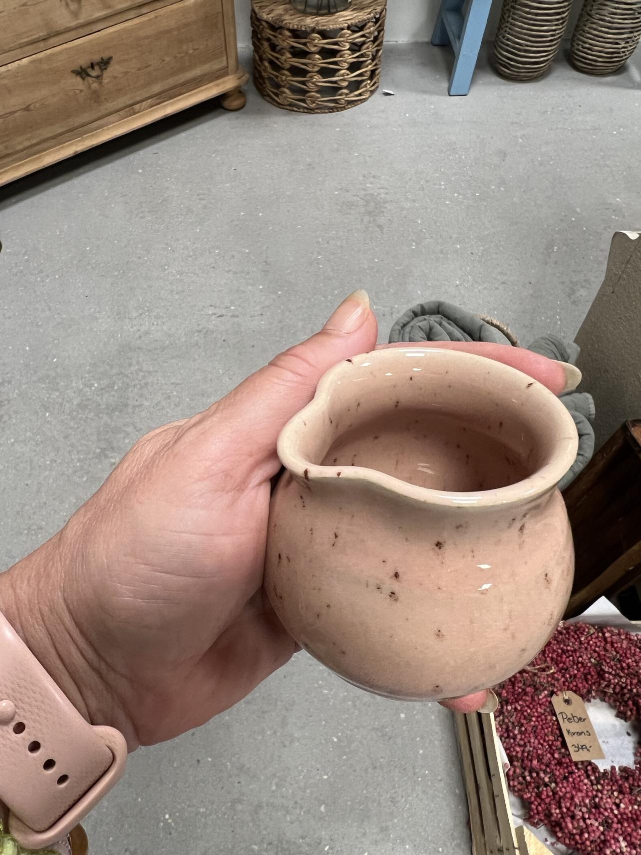 Flødekande i keramik - Rosa