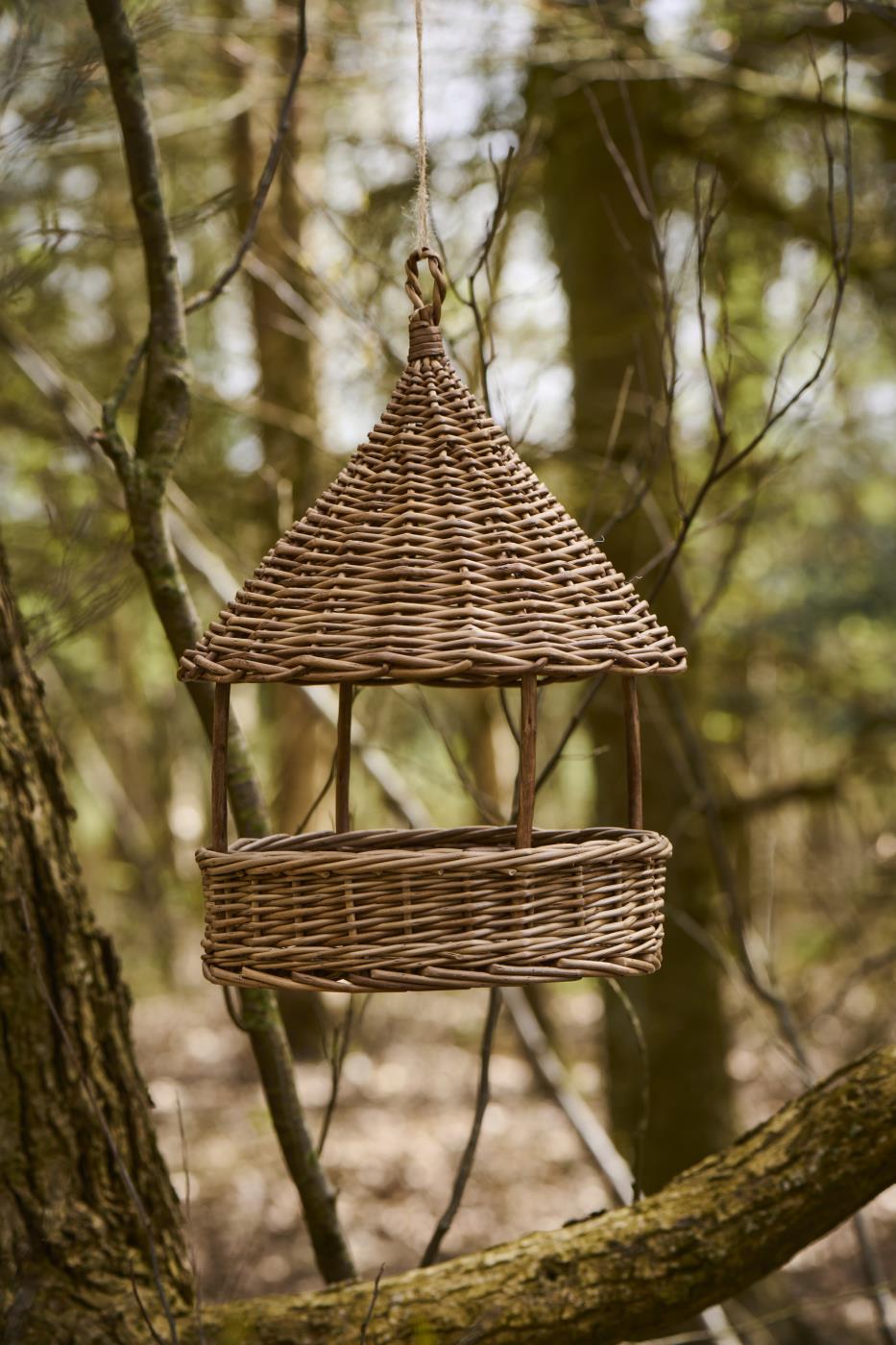 Fuglefoderhus til ophæng i hel pil fra Ib Laursen