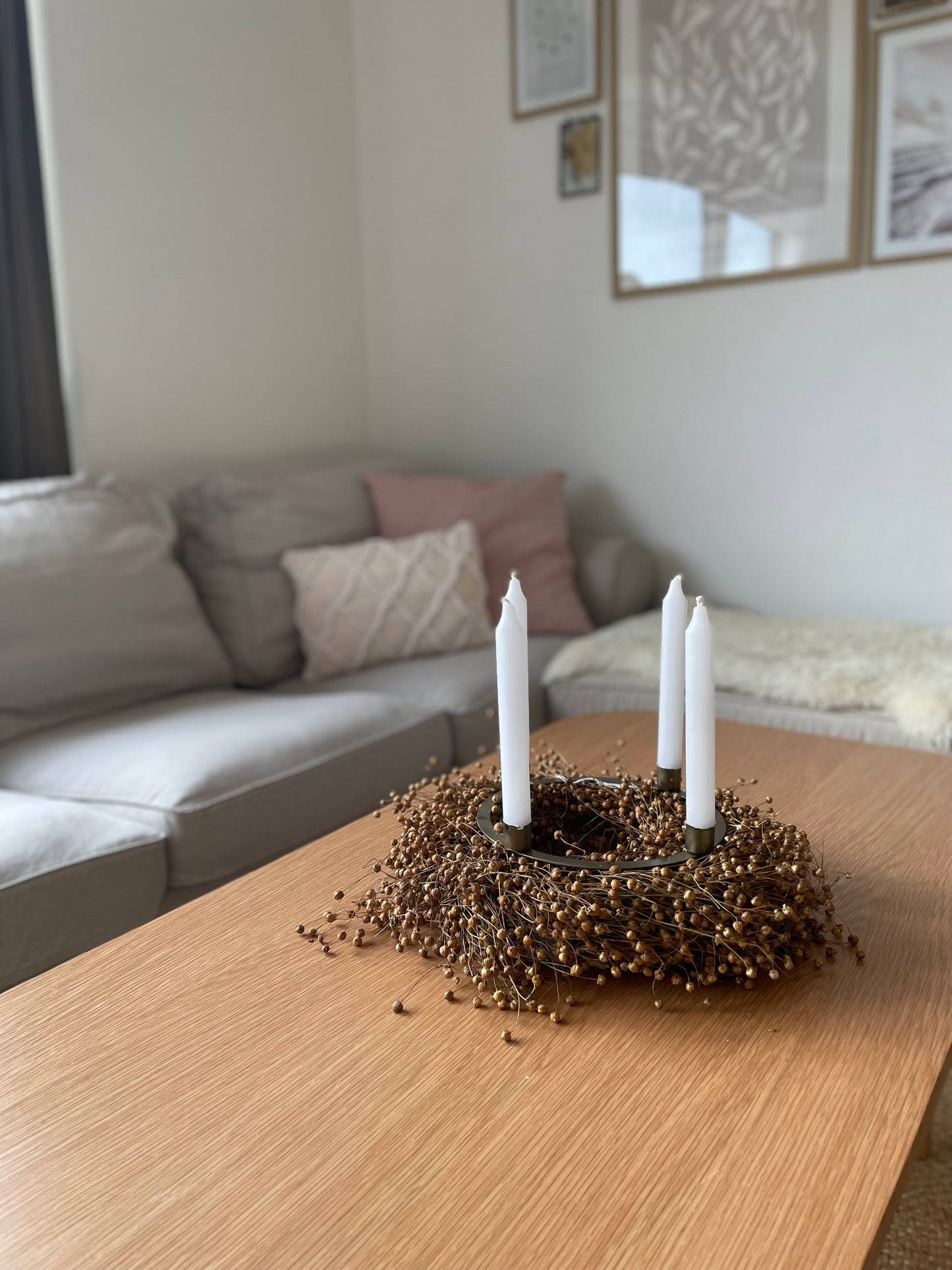 Hørkrans natur jule adventskrans fra Pro Flora
