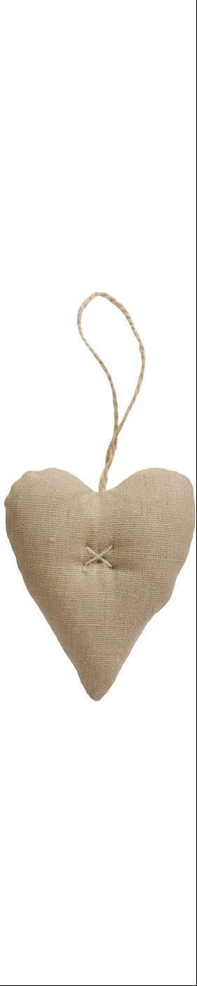 Stofhjerte i mørk beige fra Ib Laursen