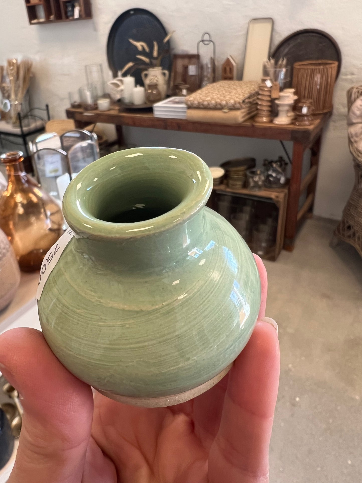 Lille keramik vase - Grøn