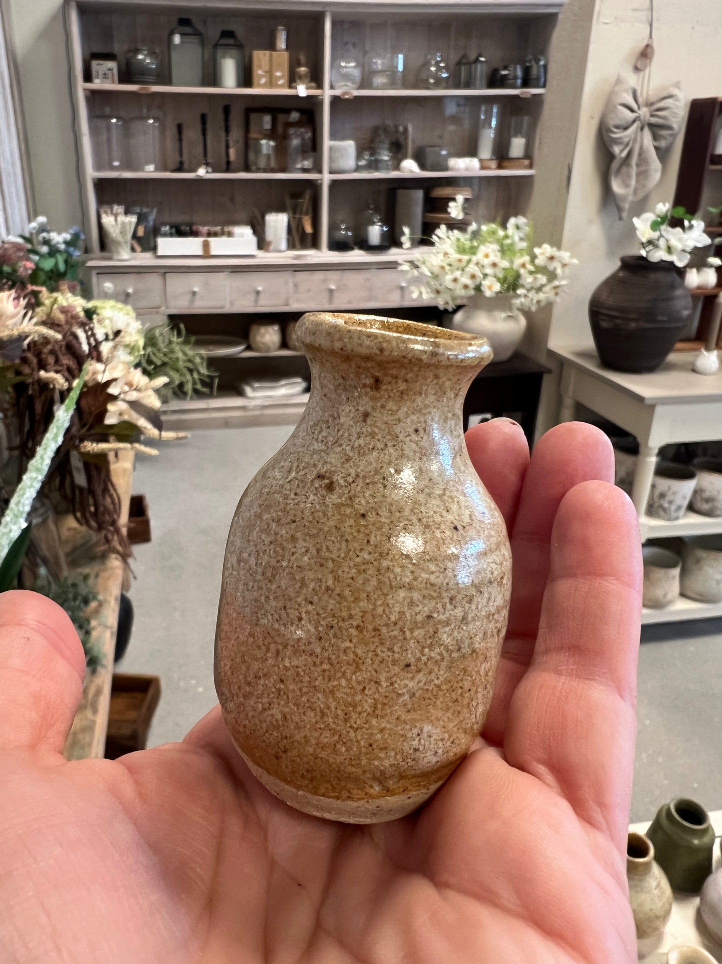Lille keramik vase - Karamel