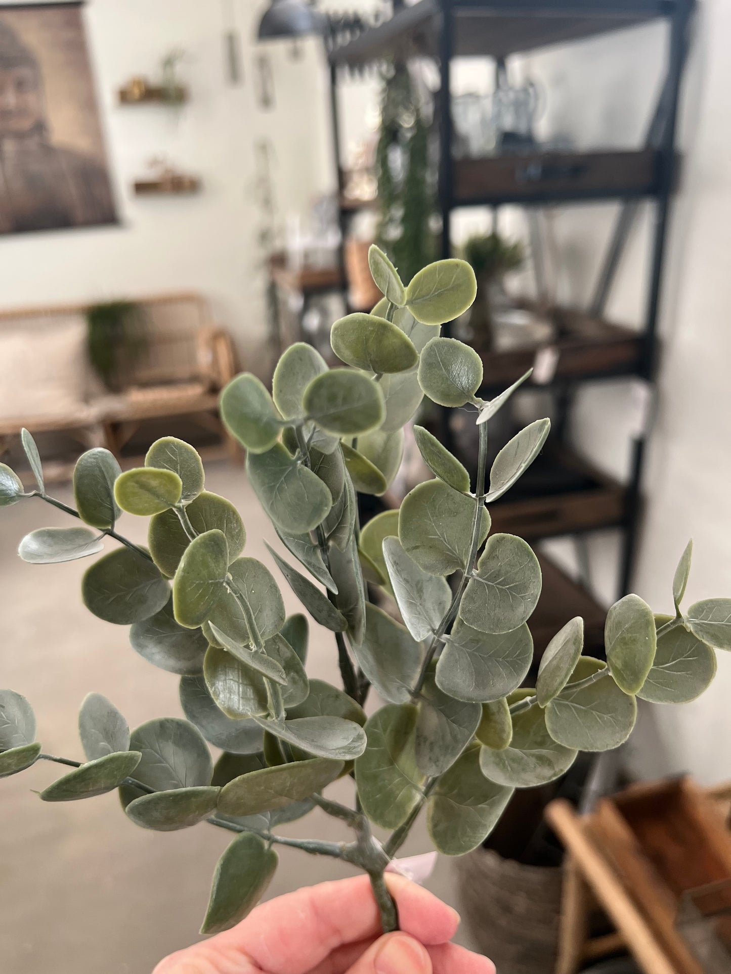 Kunstig eucalyptus gren bøjelig og naturtro