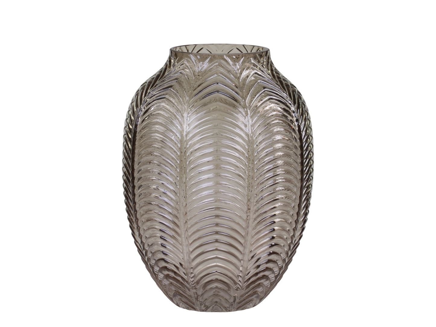 Vase med bladmønster i farven latte fra Chic Antique