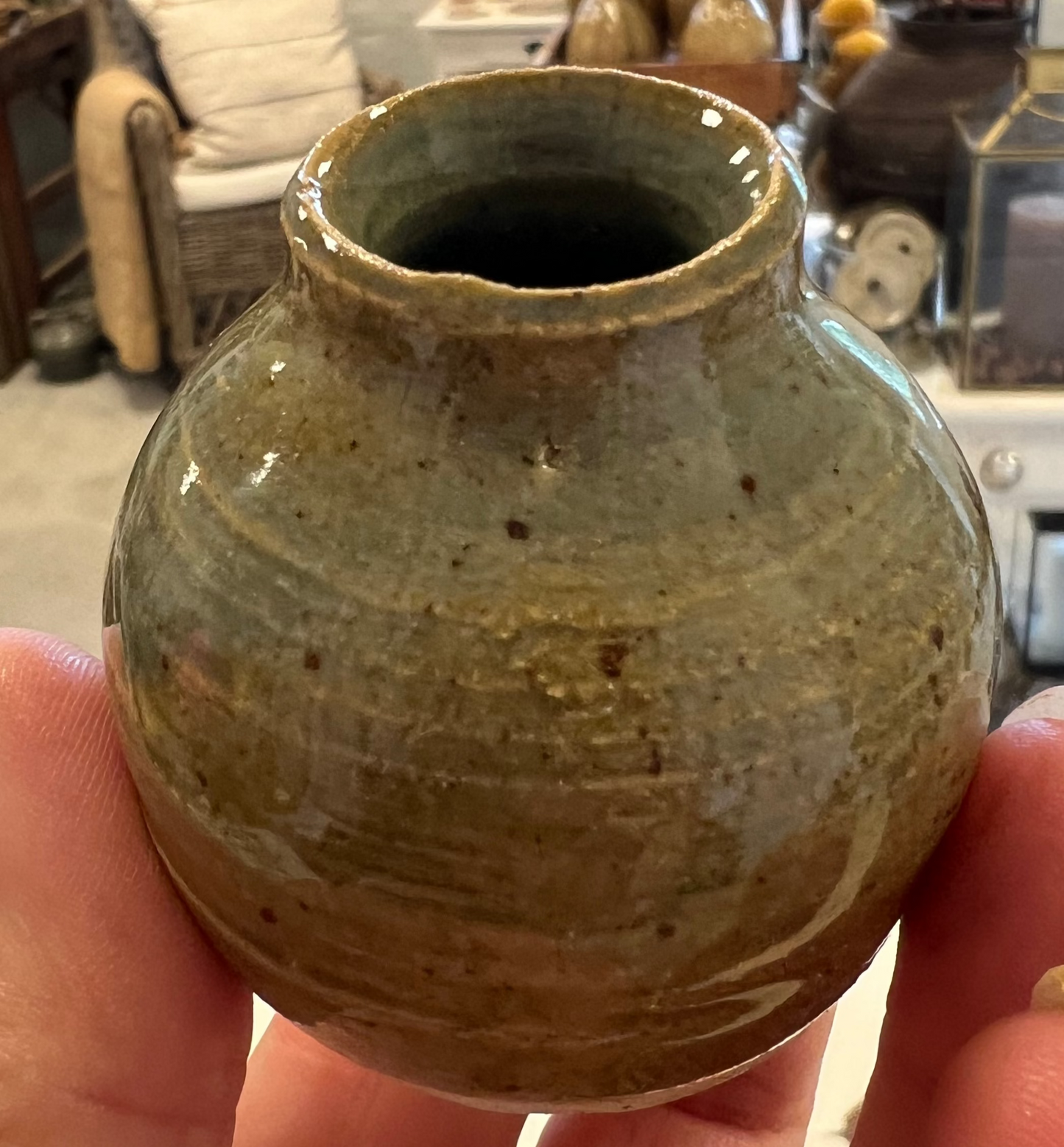 Smuk grå/brun vase fra Vangs keramiske værksted