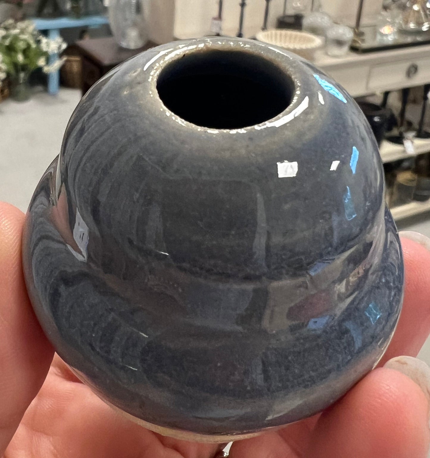 Stentøjs vase i blå fra Vangs keramiske værksted