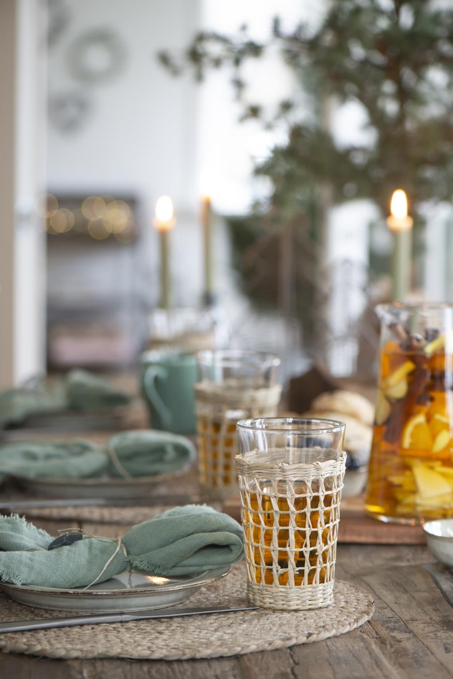 Flettet dækkeserviet i jute