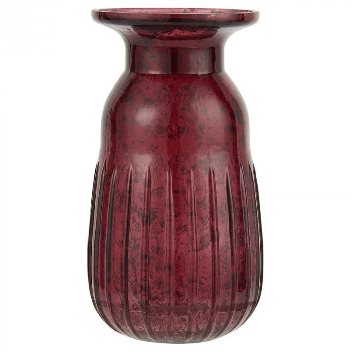 Bordeaux hyacintvase i pebbled glas