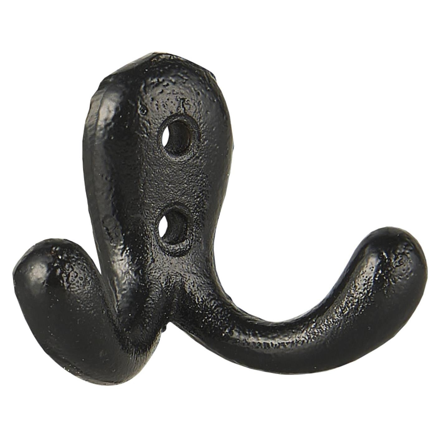 Dobbelt sort metal knag