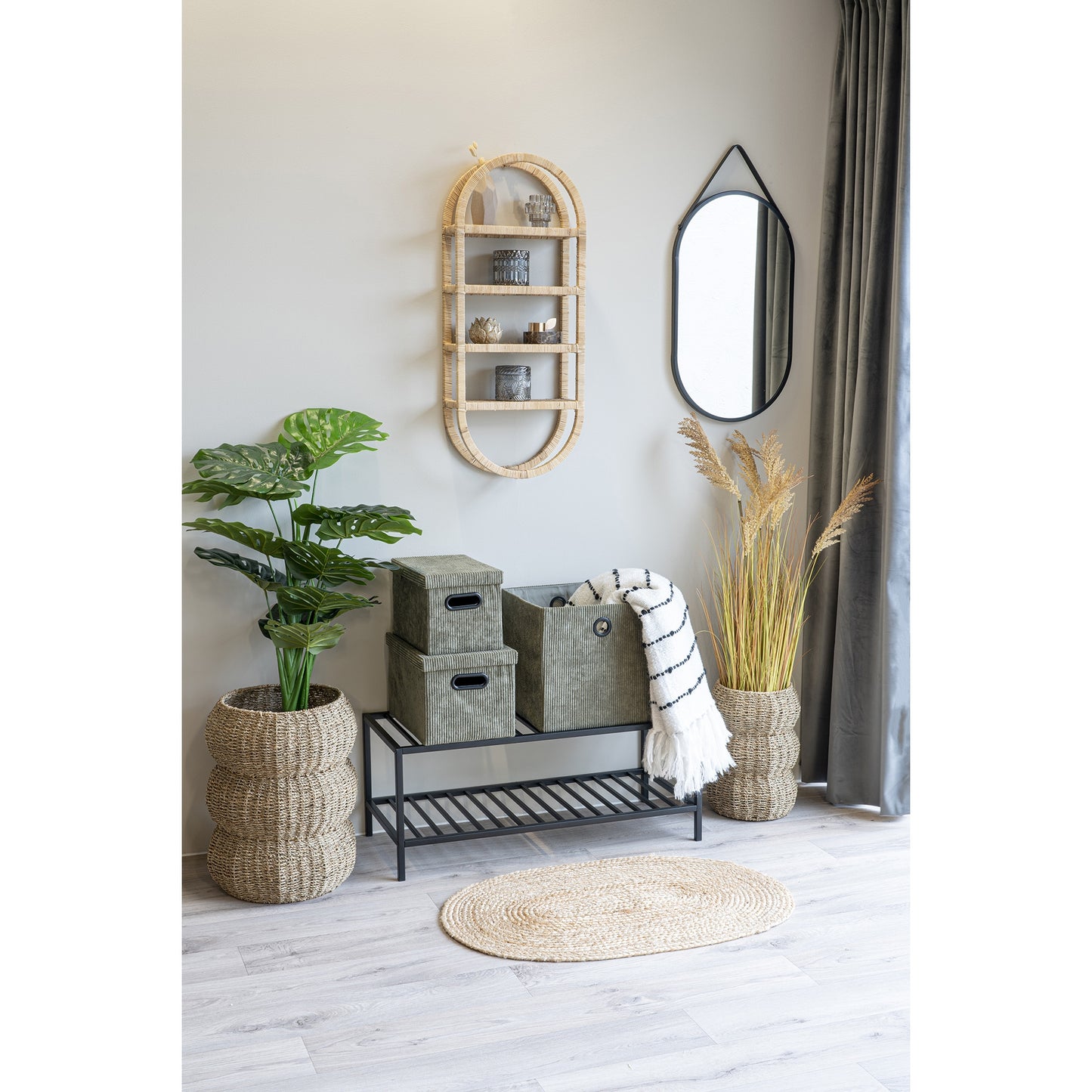 Oval dørmåtte flette entre