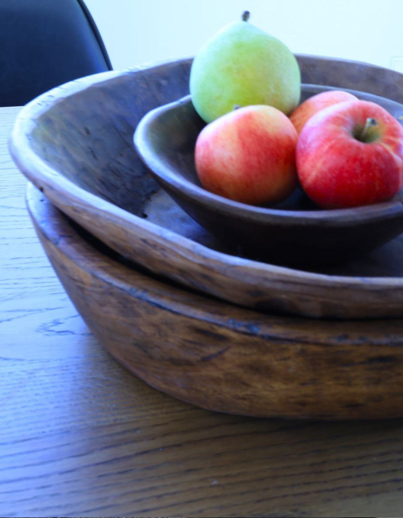 Original træfad i mørkt træ