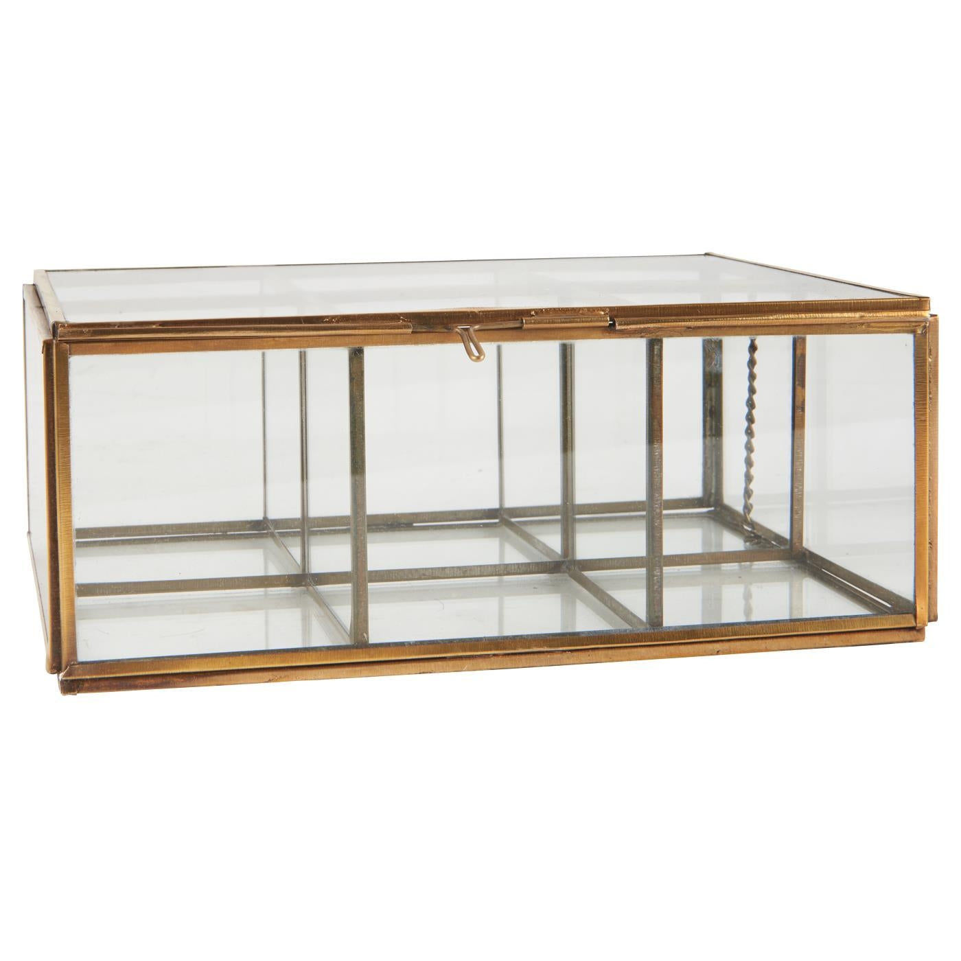 Glasæske med låg og 6 rum