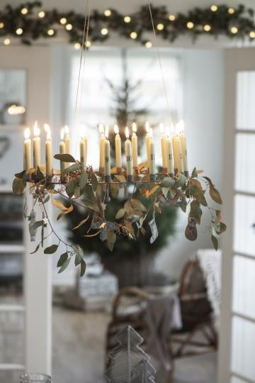 Zink julesok vedhæng med gylden vire