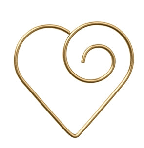 Papirclips i guld formet som et hjerte
