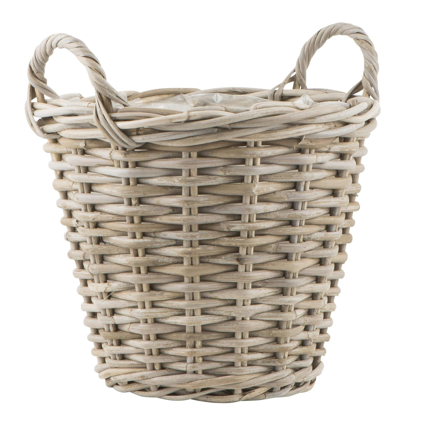 Plantekurv i flettet rattan