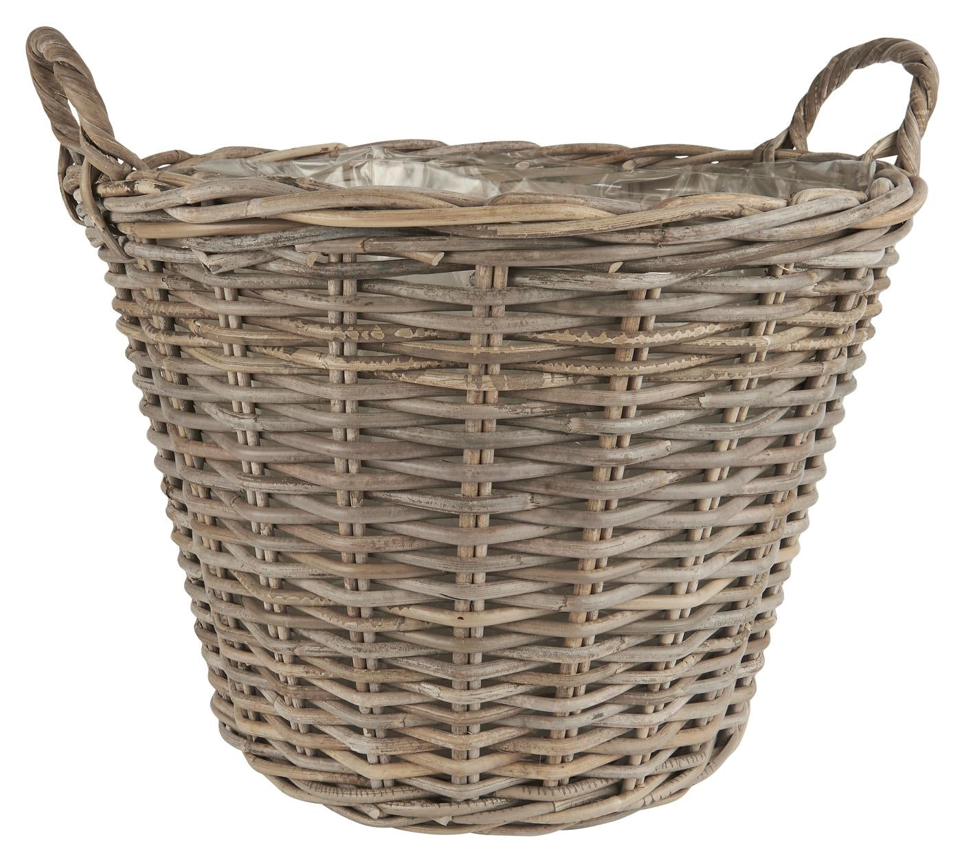 Plantekurv i flettet rattan