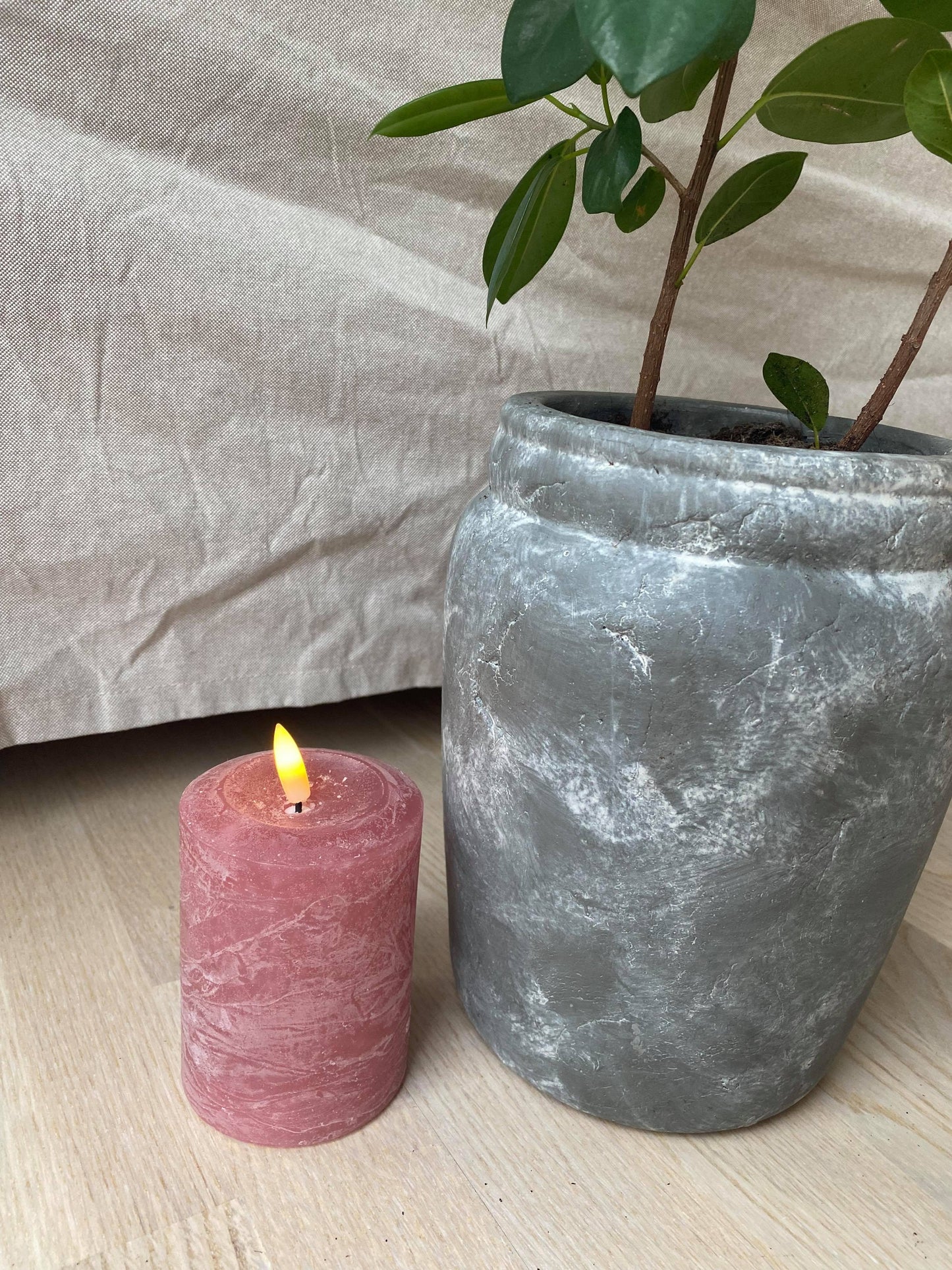 Lille LED bloklys i rosa lyserød med timer