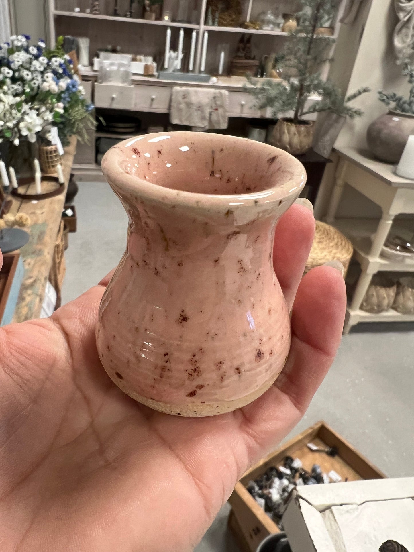 Lille keramik vase - Lyserød