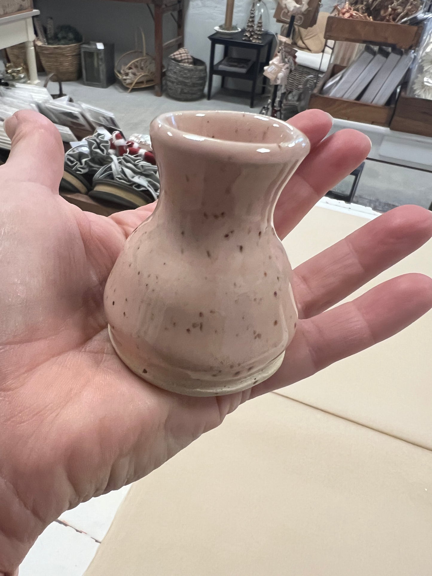 Lille keramik vase - Lyserød