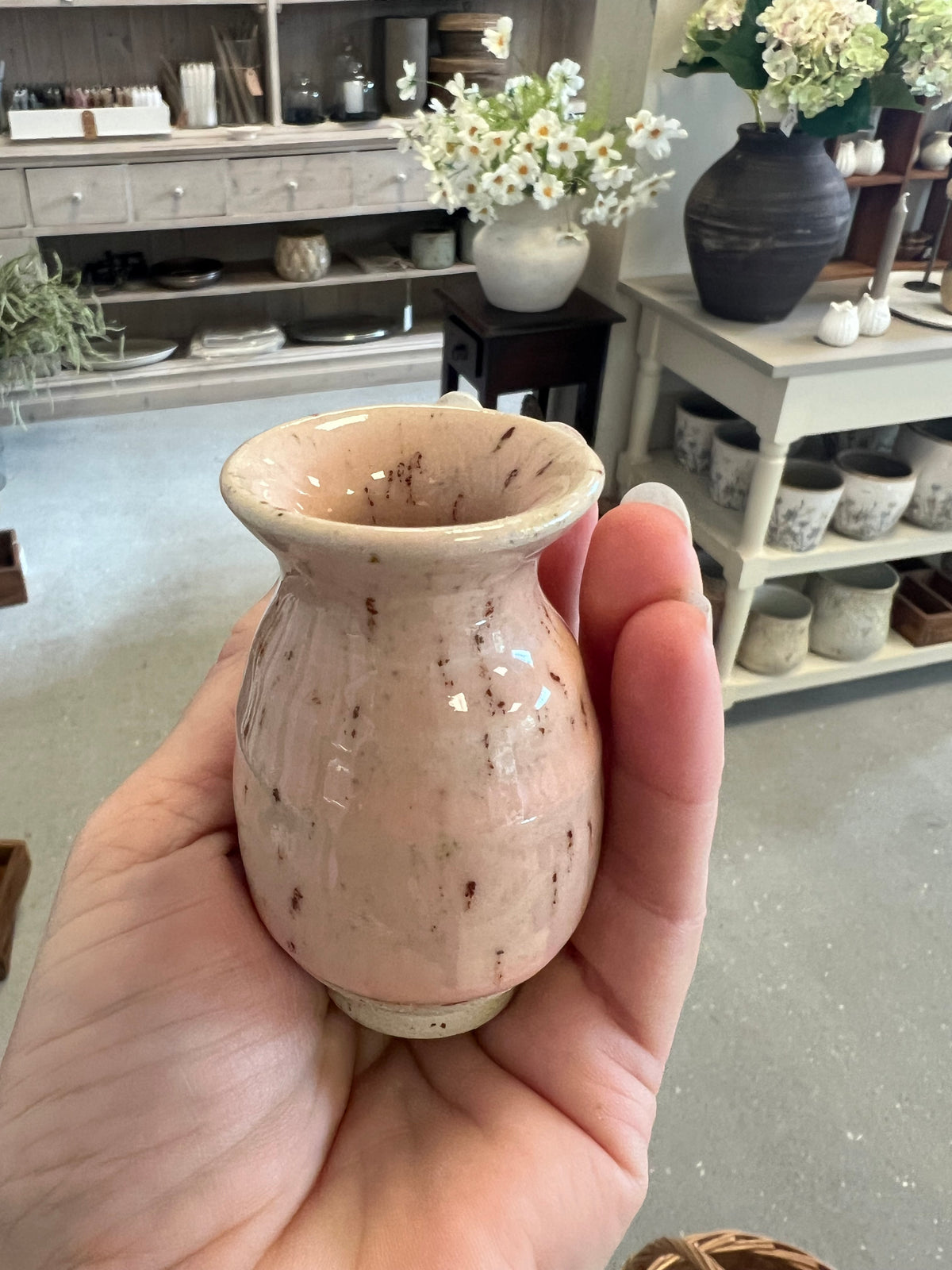 Lille keramik vase - Lyserød