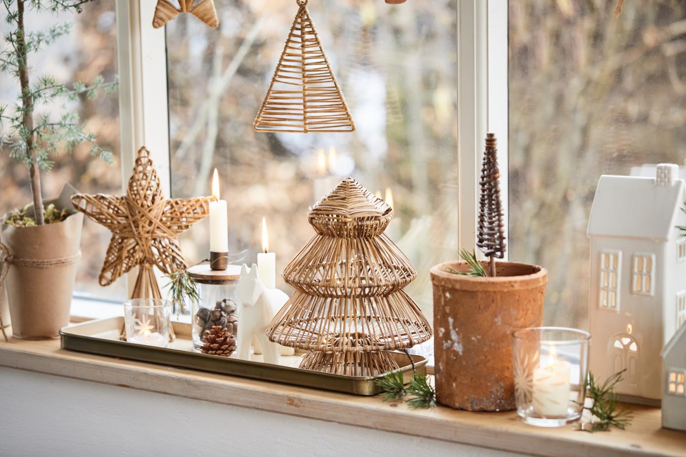 Aflang pyntefad til dekoration messing fra Ib Laursen