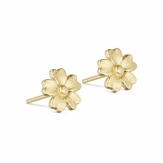Ørestikkere i guld med en blomst fra Pure by Nat