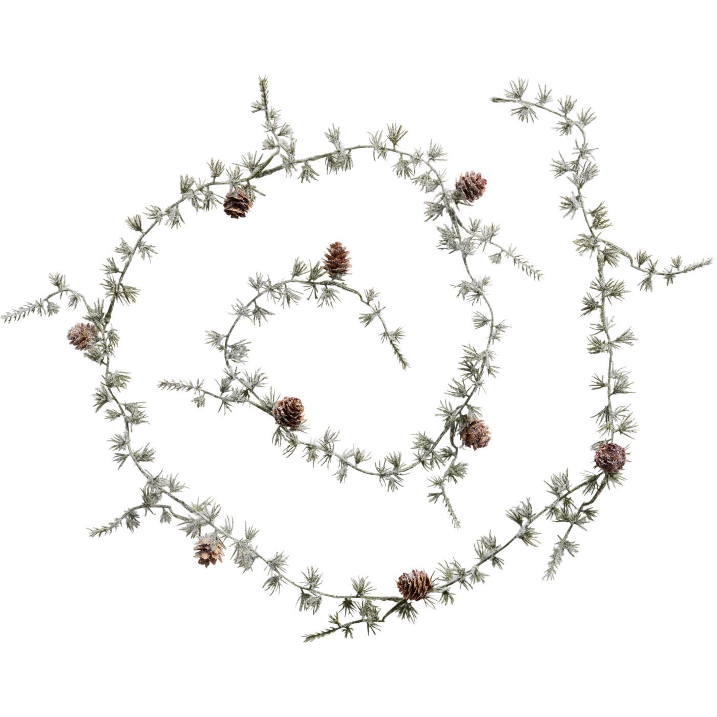 Kunstig cederranke med sne og kogler fra ib Laursen