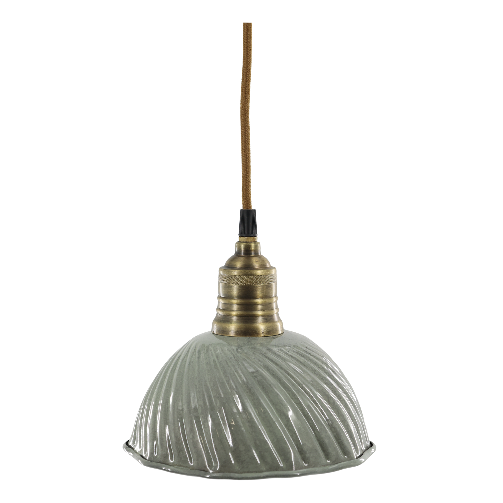 Loftlampe i metal med grå skærm fra Chic Antique