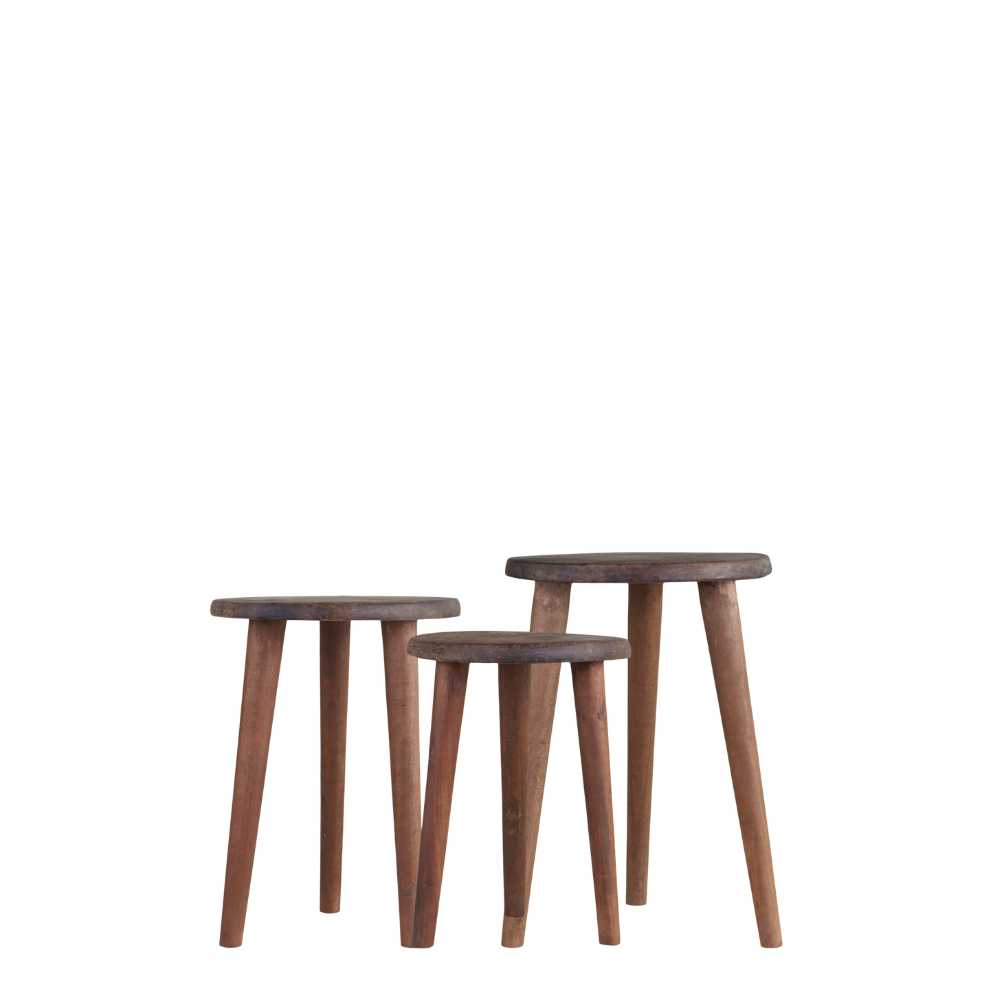 Taburet i unika træ i tre størrelser fra Chic Antique