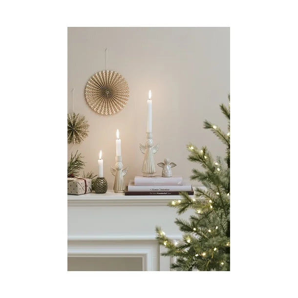 Hvid engel i stentøj fra Ib Laursen