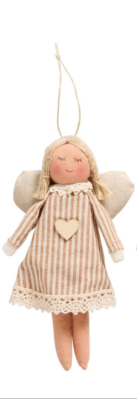 Engel i stof med stribet kjole fra Ib Laursen