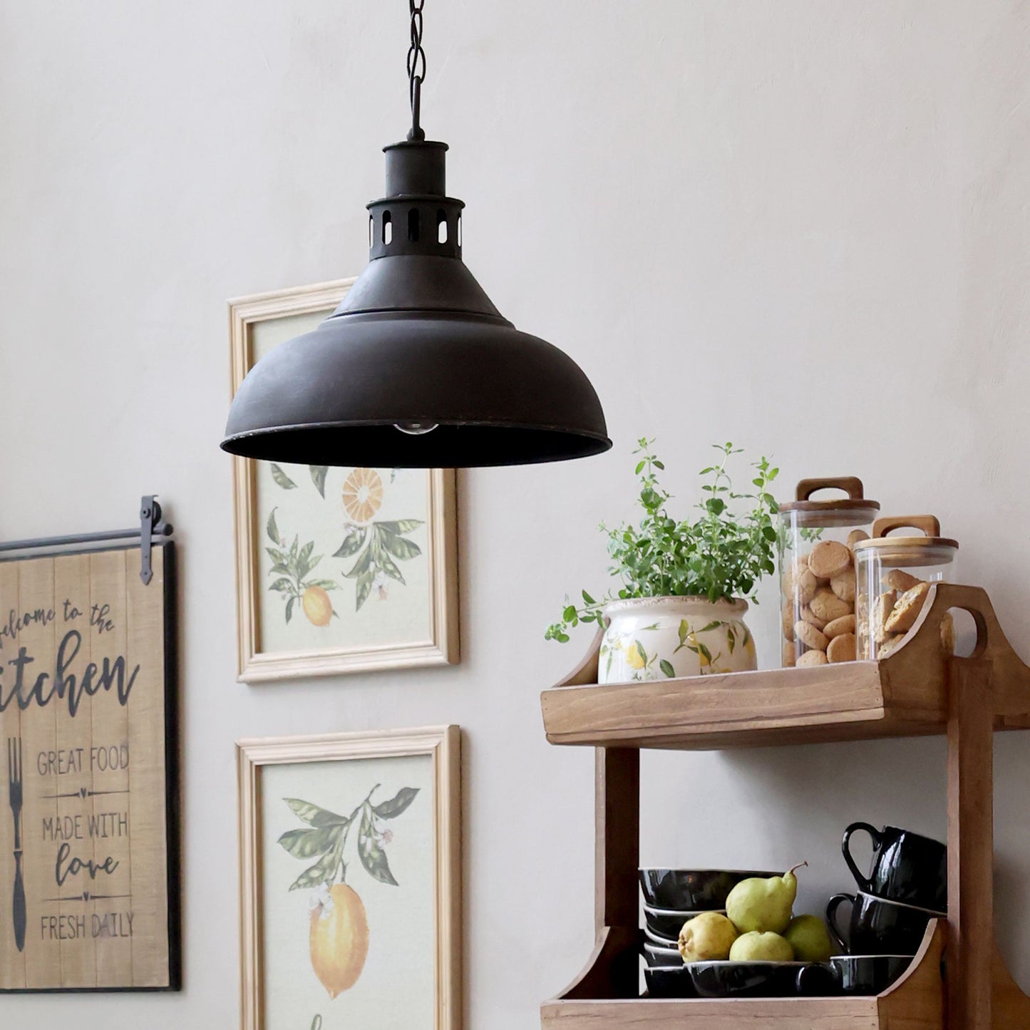 Loftlampe fra Chic Antique I antique sort