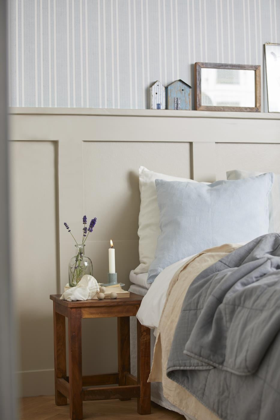 Stentøjslysestage i blå Ib Laursen