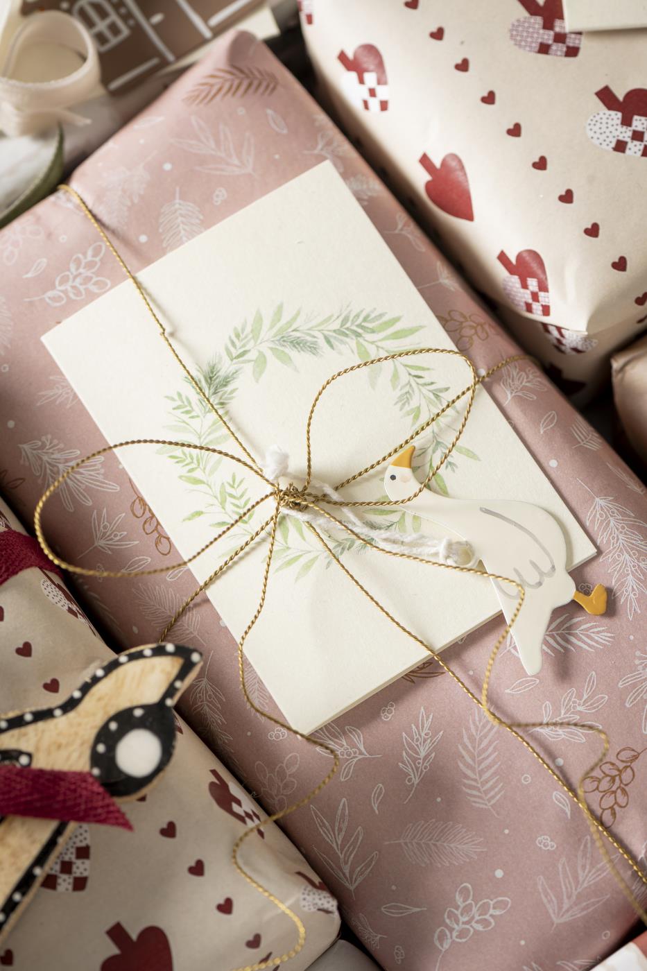 Pynt til julegaver gås i metal fra Ib Laursen