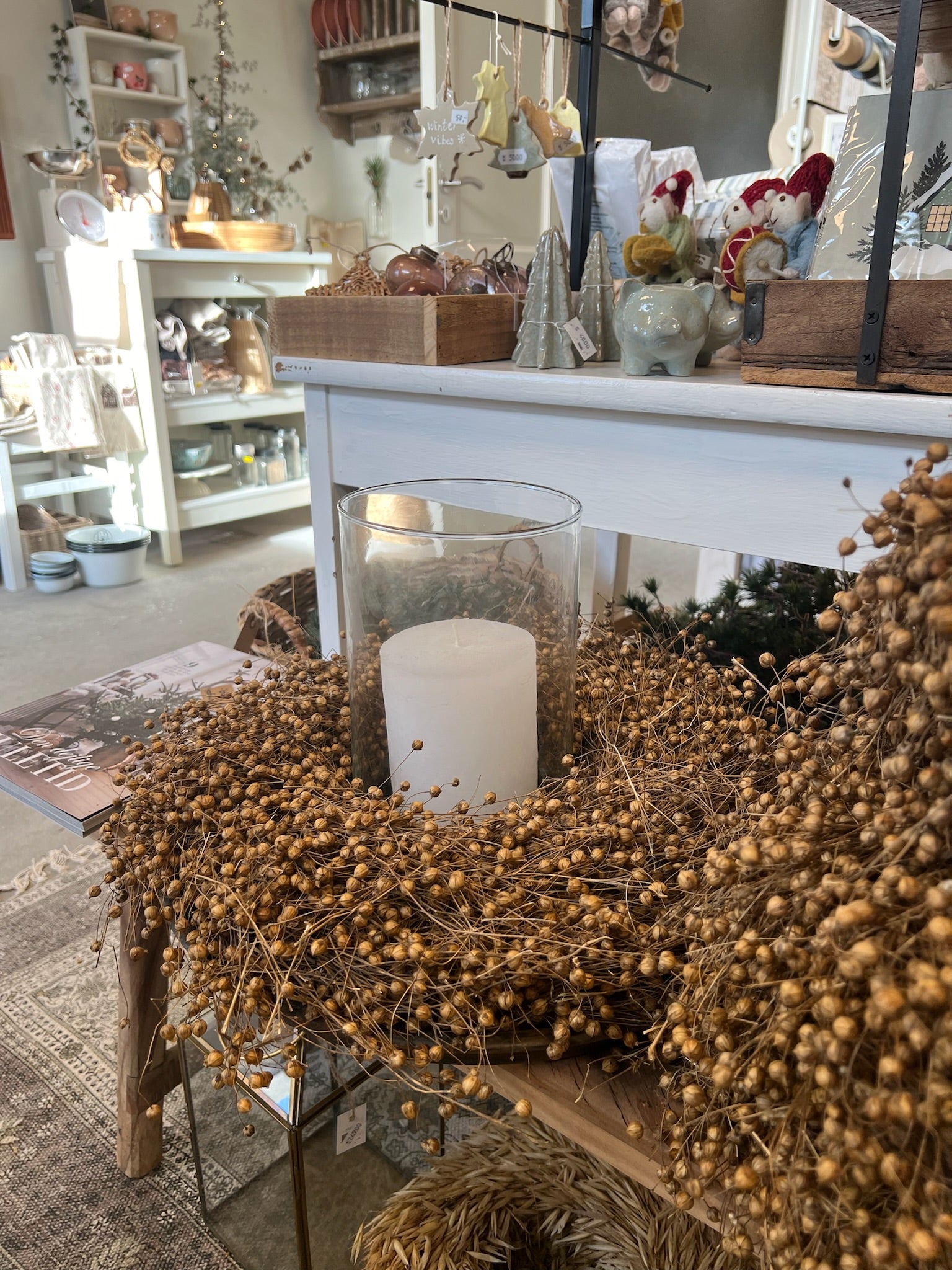 Stor cylinder vase til bloklys