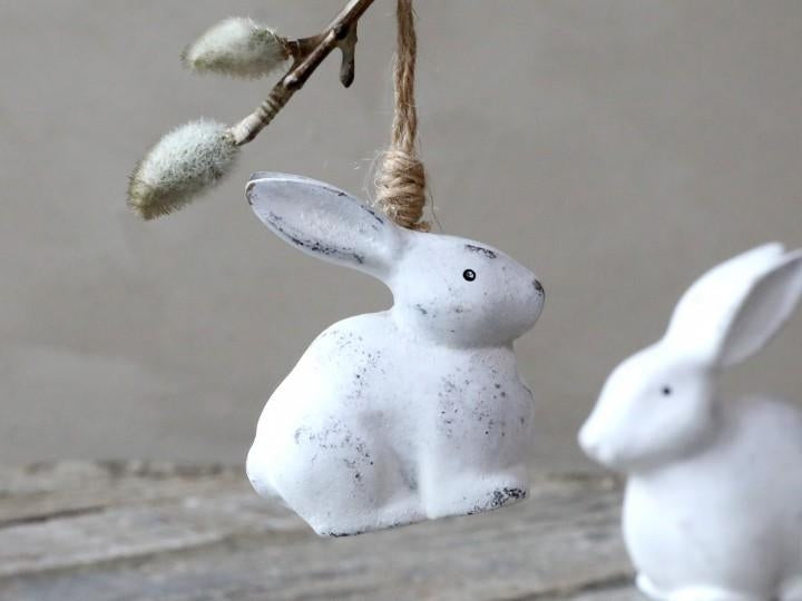 Kanin til ophæng med jutesnor fra Chic Antique