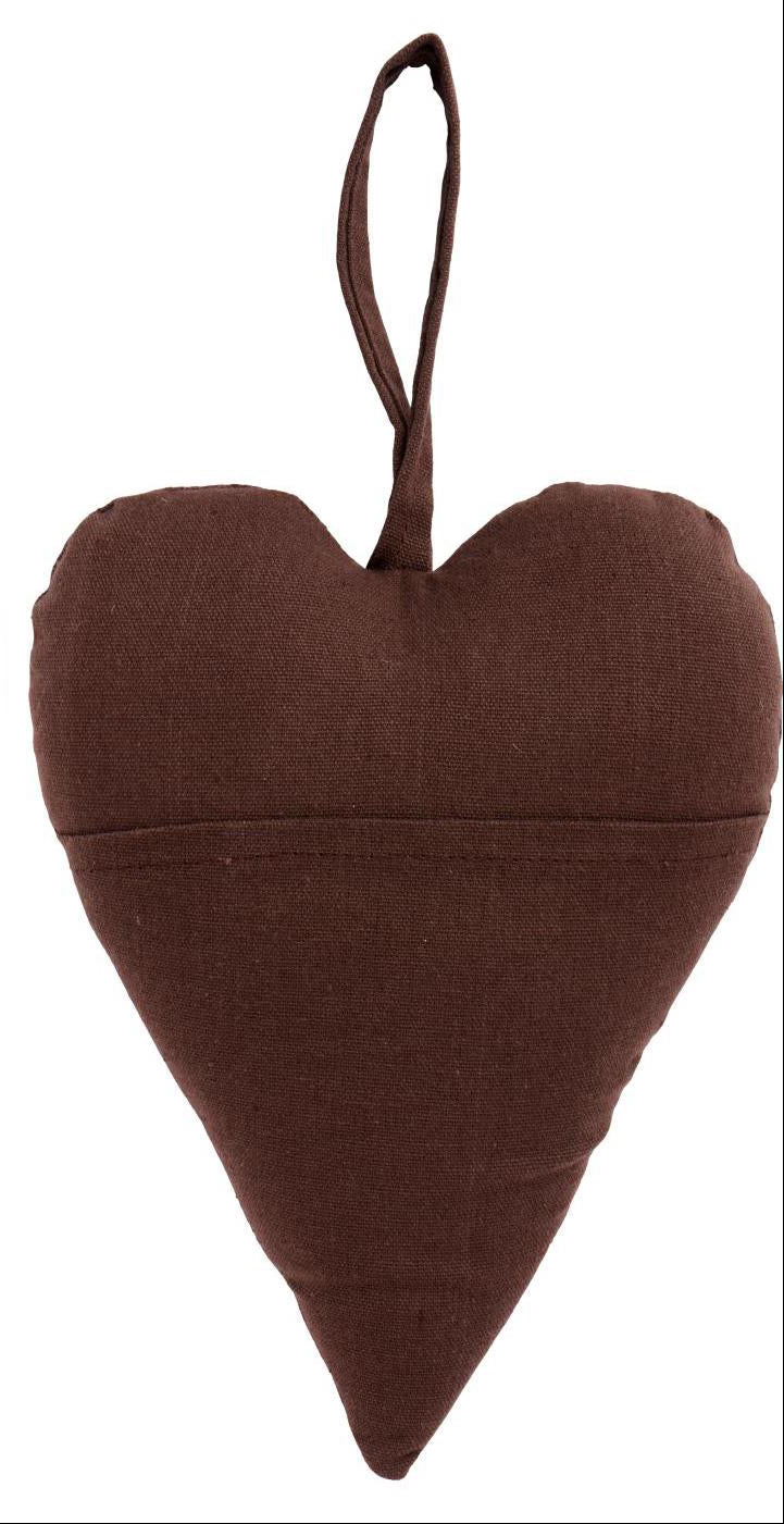 Brunt hjerte i stof fra Ib Laursen