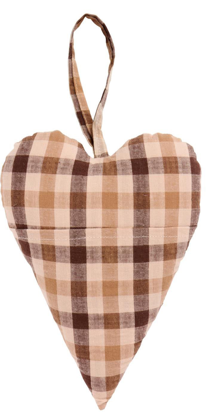 Storte hjerte i ternet stof fra Ib Laursen