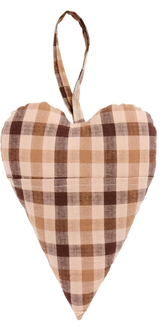 Storte hjerte i ternet stof fra Ib Laursen