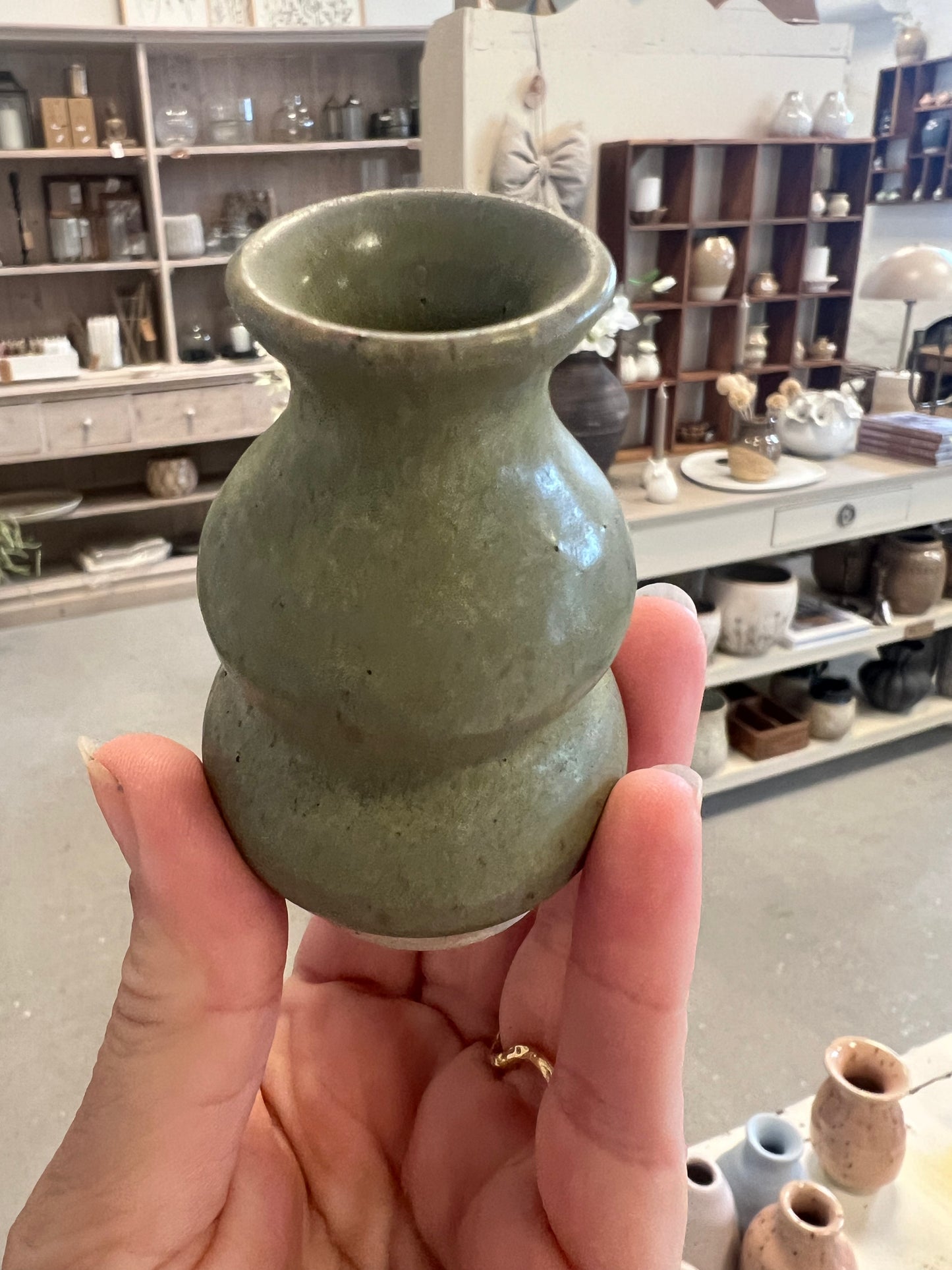 Lille keramik vase - Grøn