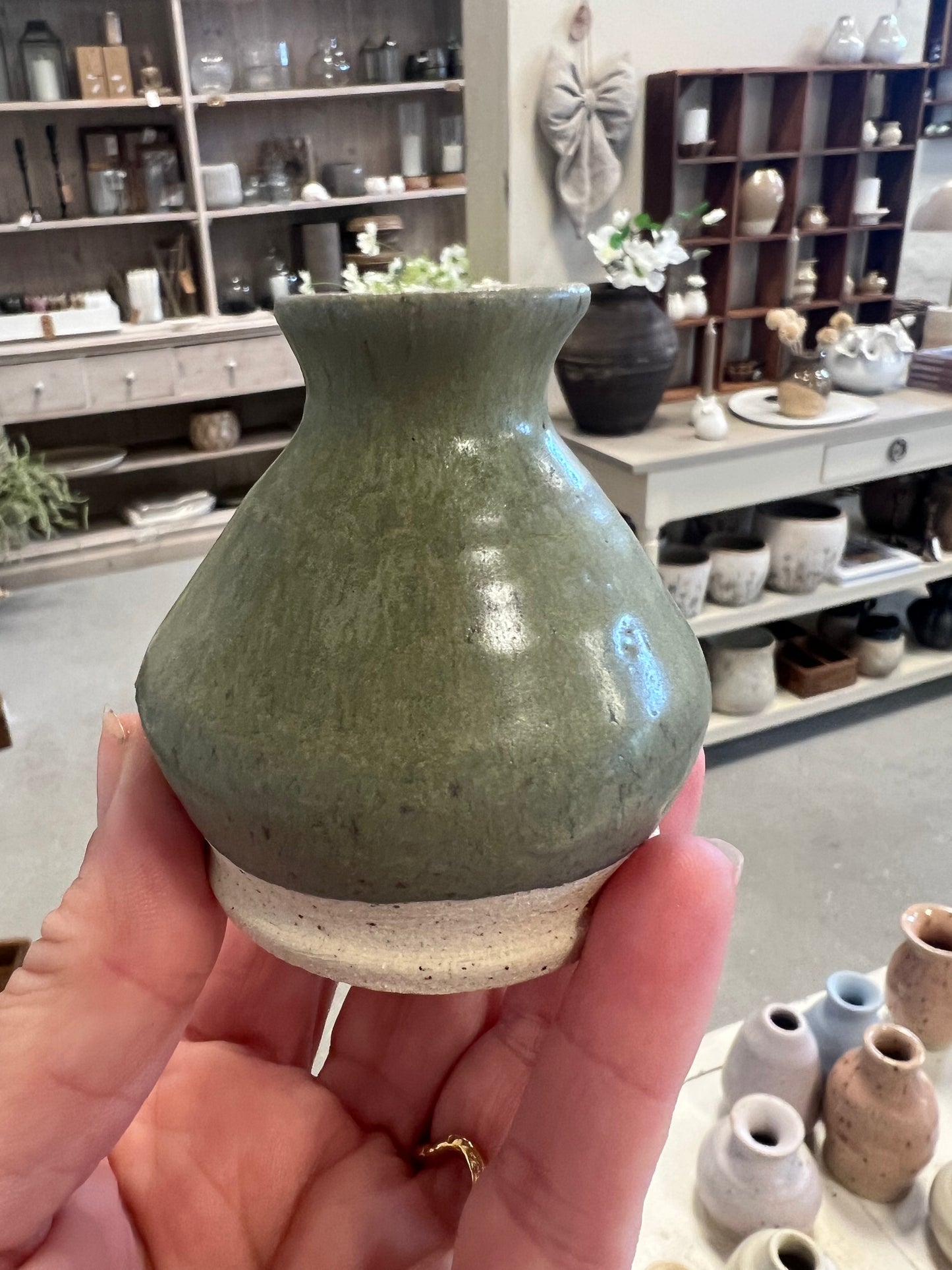 Lille keramik vase - Grøn