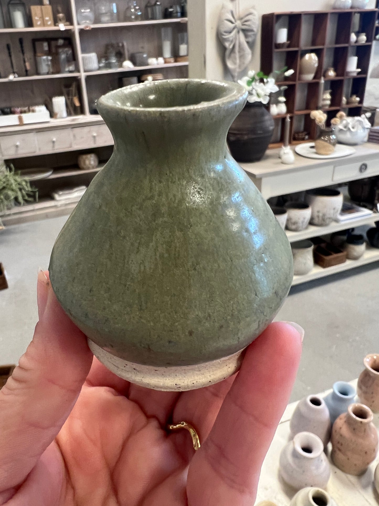 Lille keramik vase - Grøn