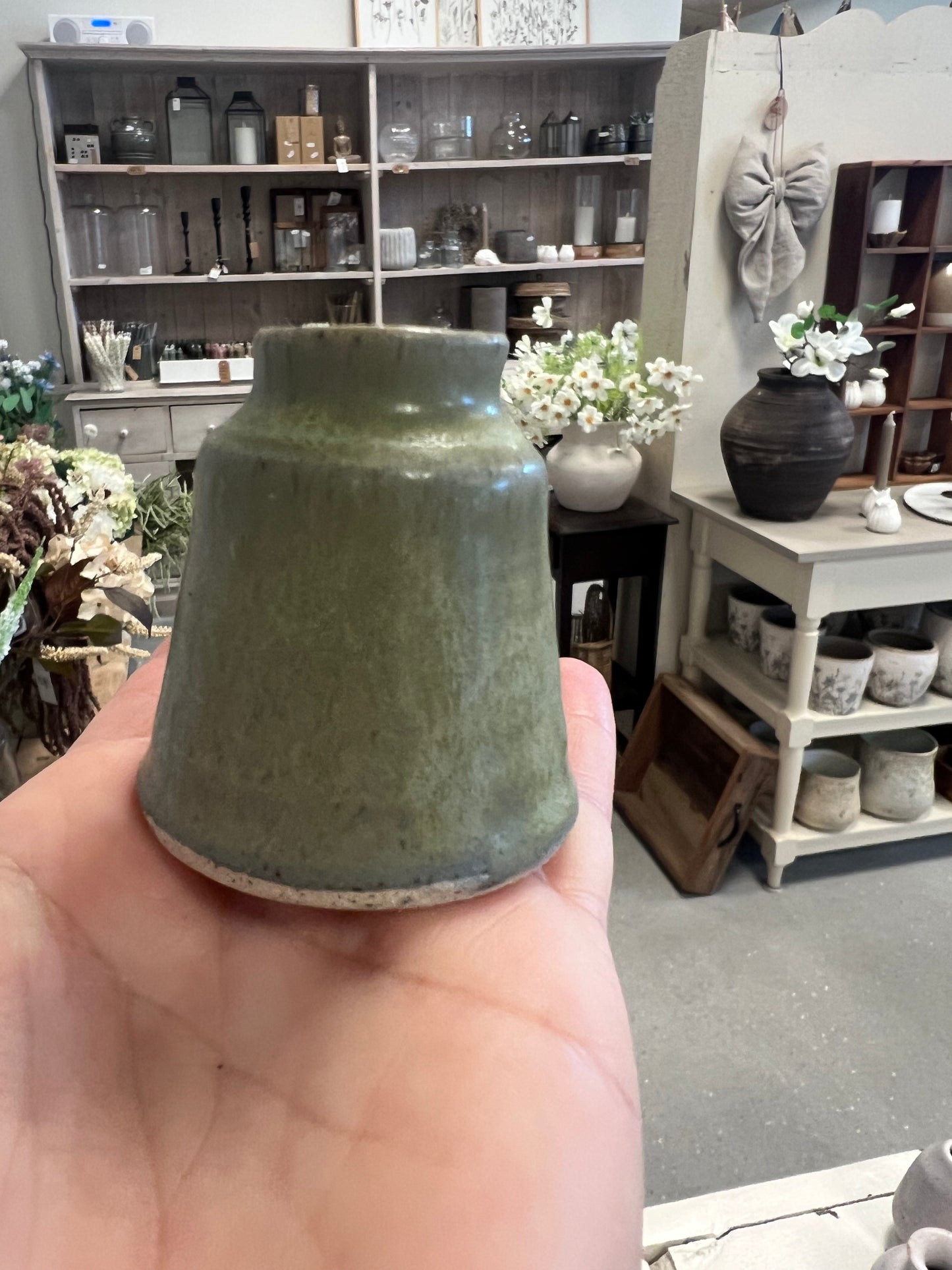 Lille keramik vase - Grøn