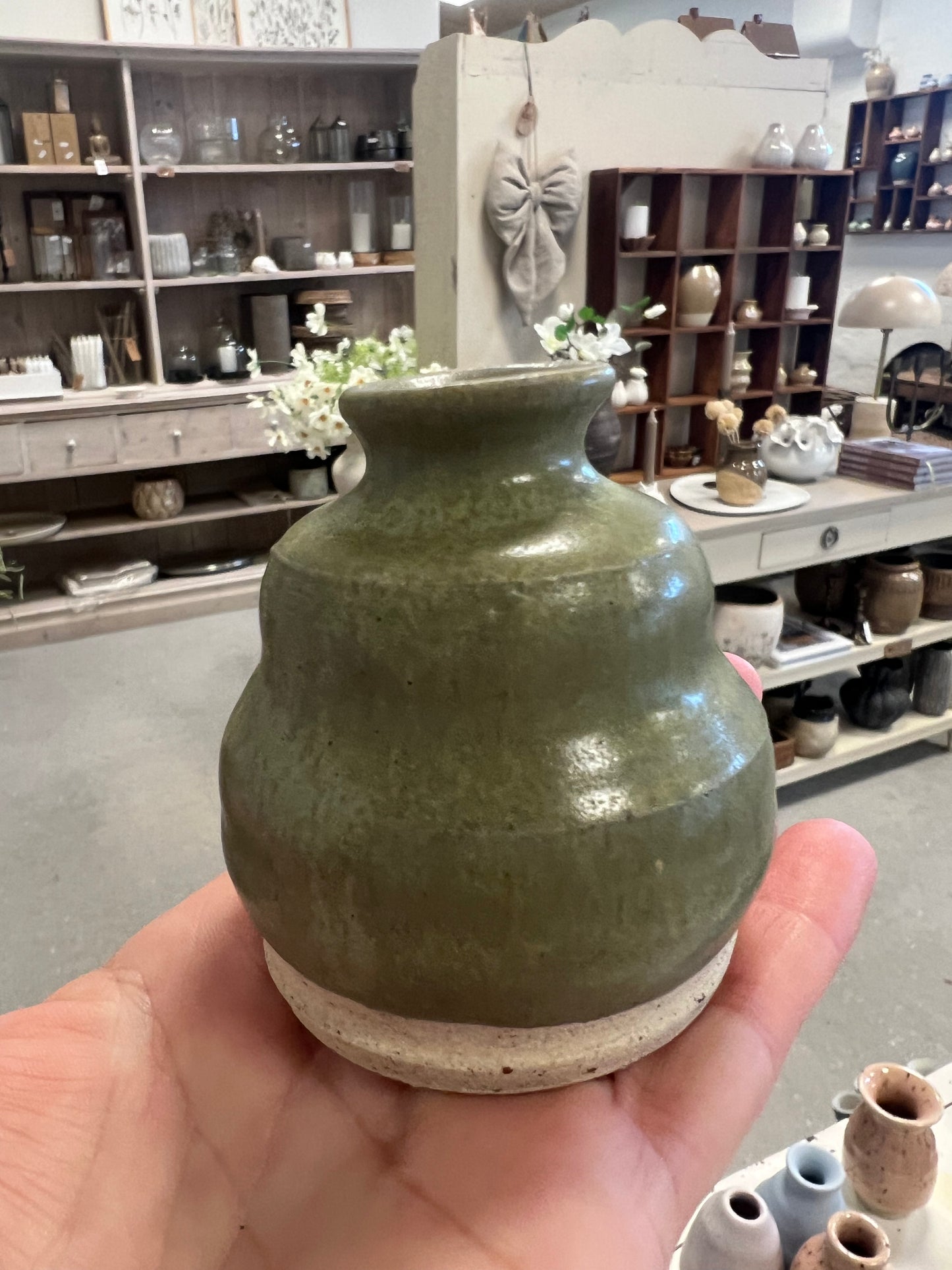 Lille keramik vase - Grøn