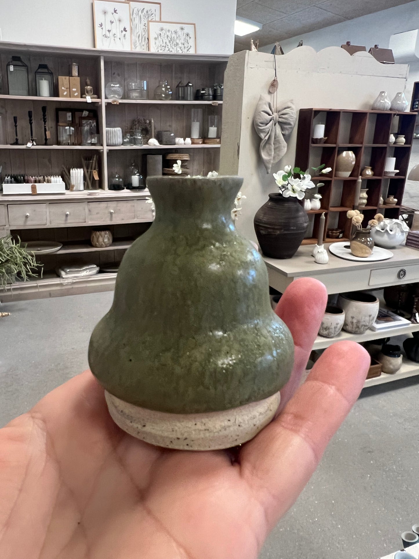Lille keramik vase - Grøn