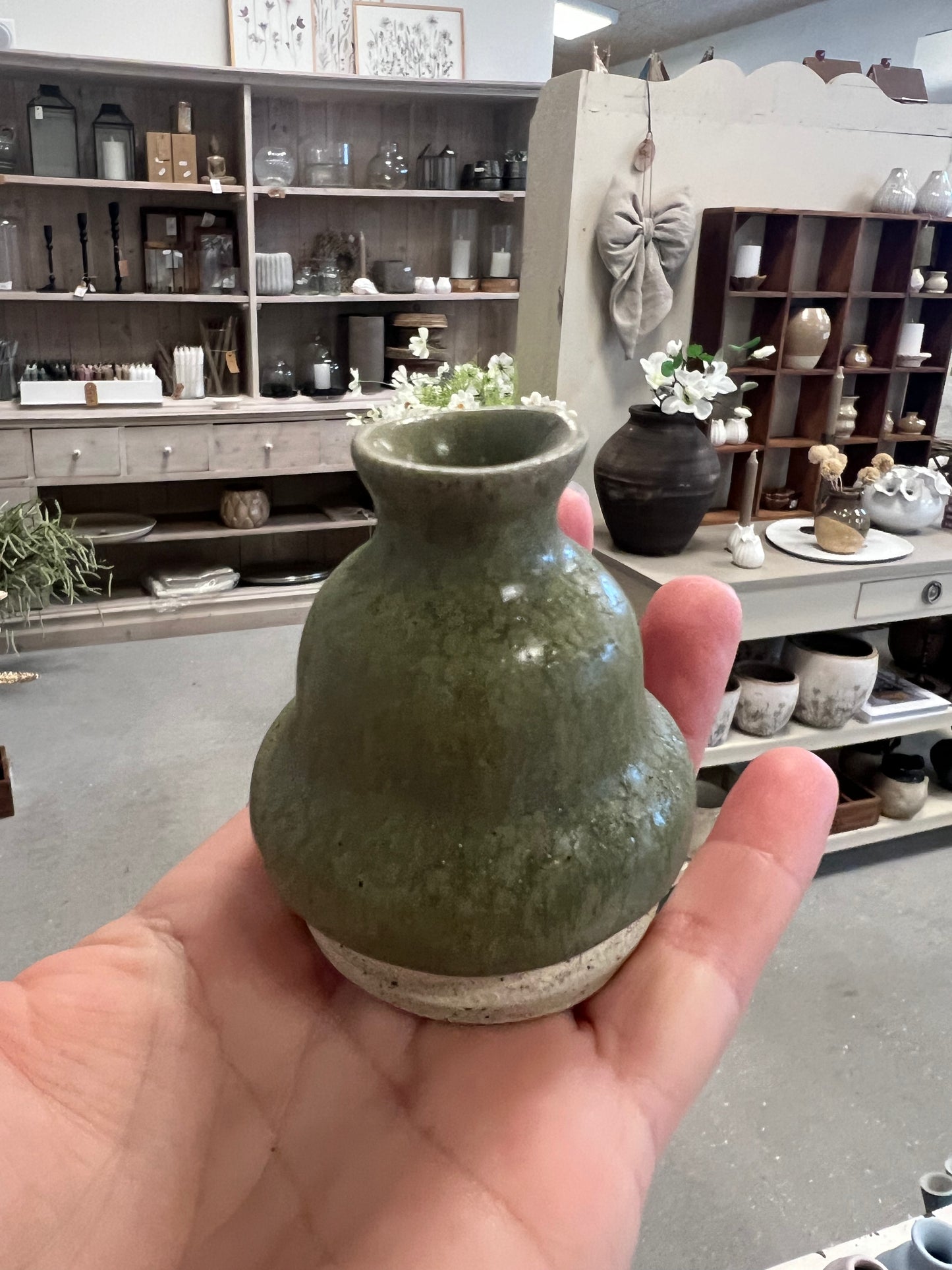 Lille keramik vase - Grøn