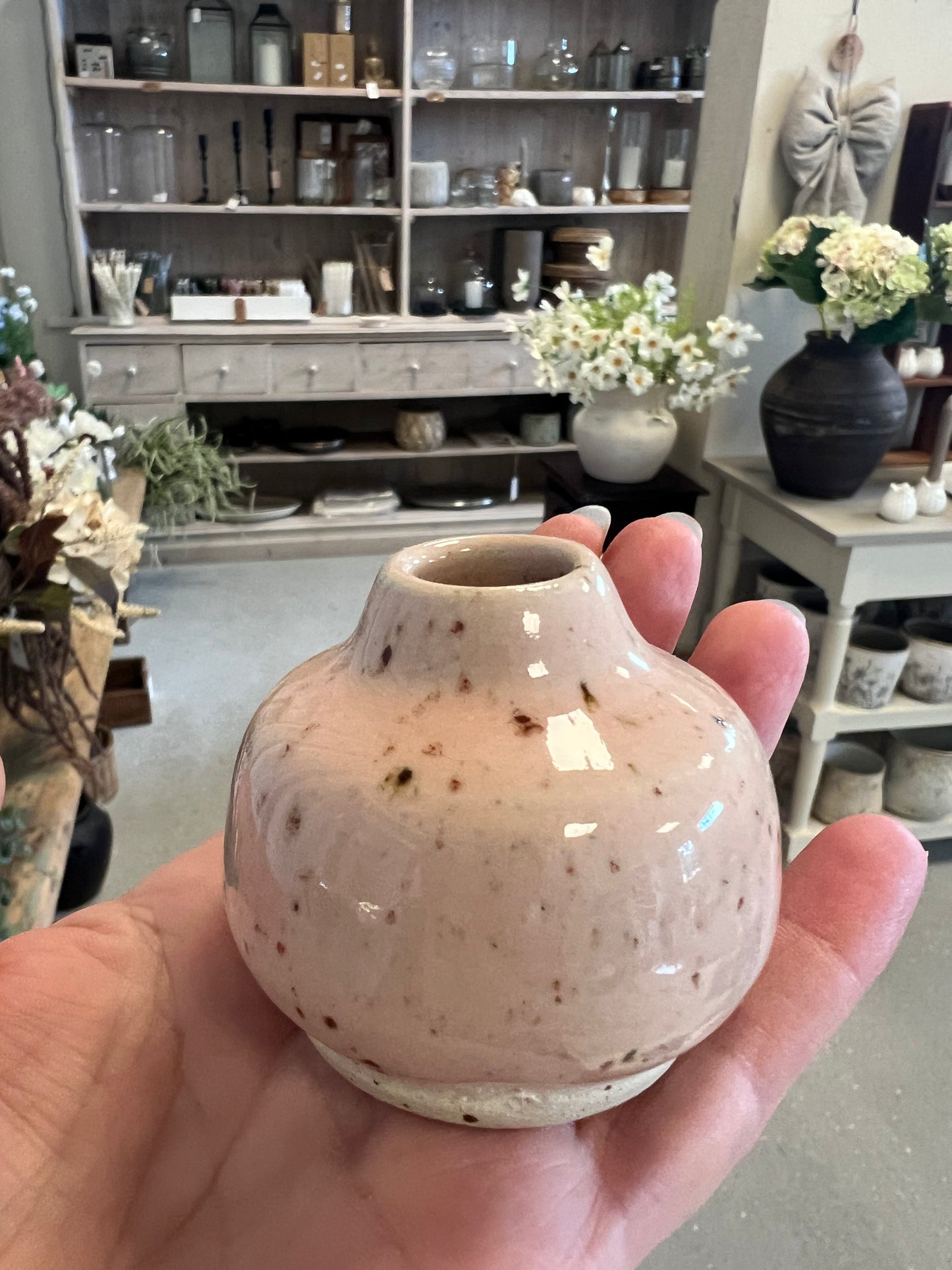 Lille keramik vase - Lyserød