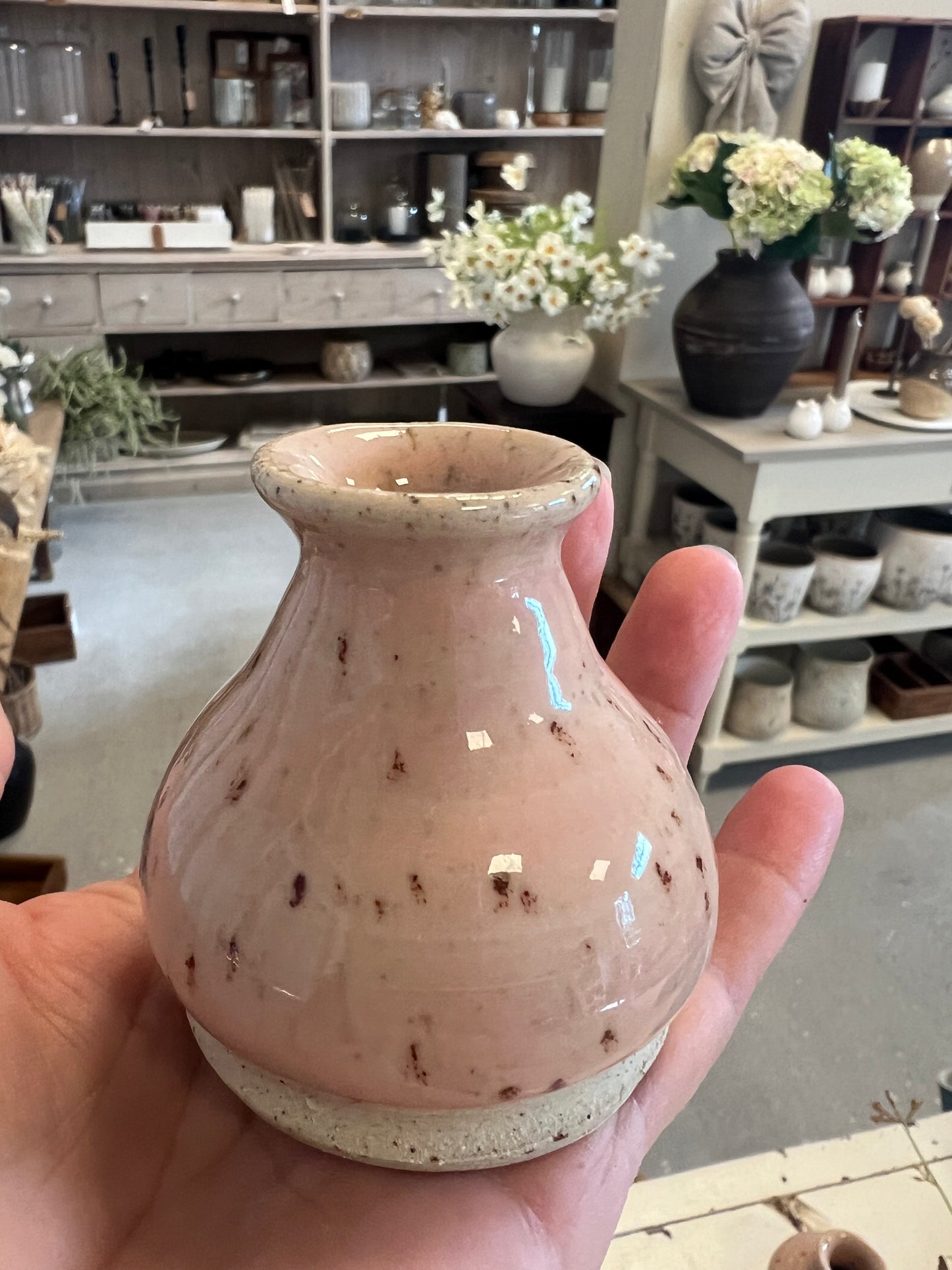 Lille keramik vase - Lyserød